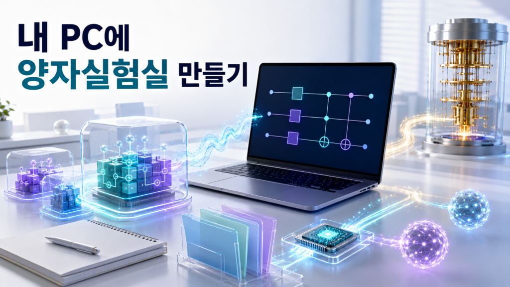 개인용 노트북에 분리된 Python 가상환경과 양자회로 시뮬레이터를 구성한 뒤 검증된 회로를 실제 양자컴퓨터로 연결하는 과정