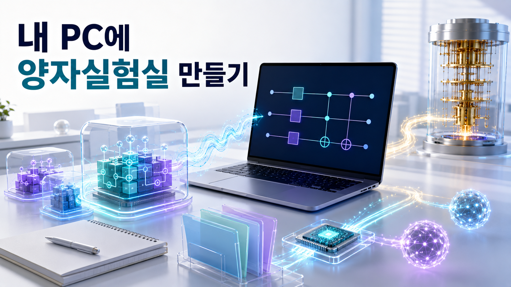 개인용 노트북에 분리된 Python 가상환경과 양자회로 시뮬레이터를 구성한 뒤 검증된 회로를 실제 양자컴퓨터로 연결하는 과정